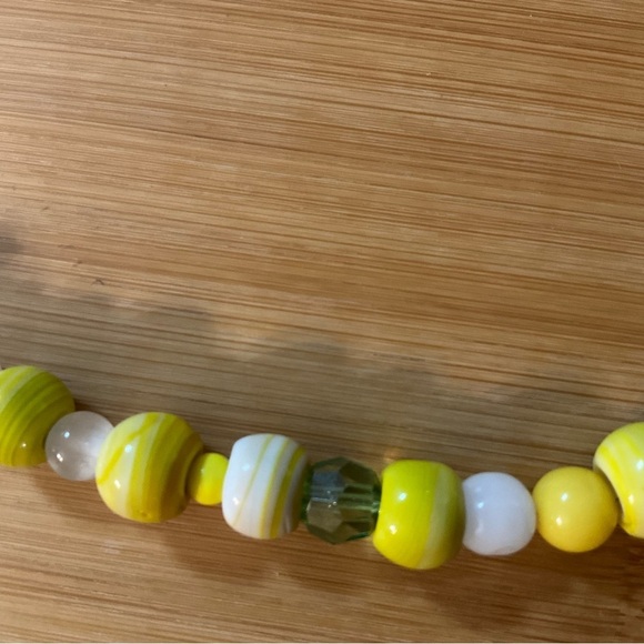 Hand Crafted Necklace Wrap Bracelet Set Yellow Green Multi Mixed Media - Picture 7 of 16